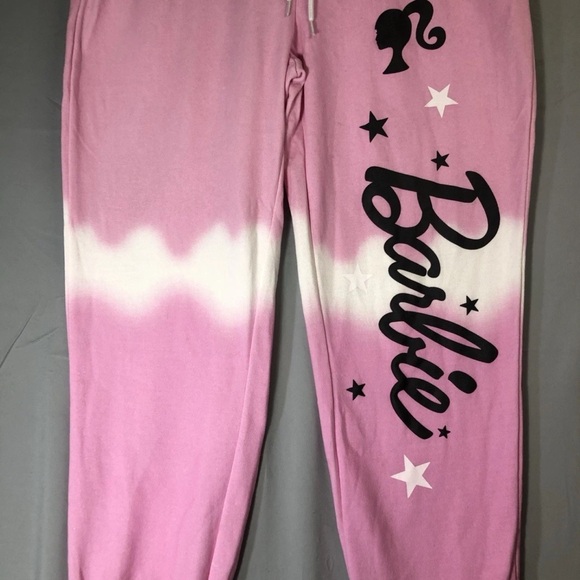 Barbie Pink Sweatpants Big Logo Juniors Size XL Barbie Core - Picture 3 of 7